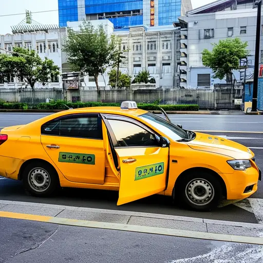 我们搭出租车去火车站吧。