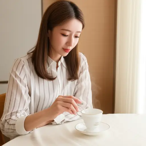 她每天早餐只喝一杯茶。