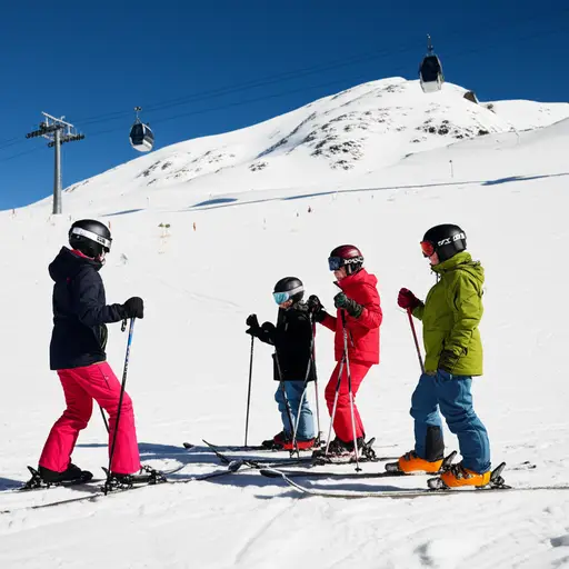 滑雪度假村为初学者提供如何使用滑雪板的课程。