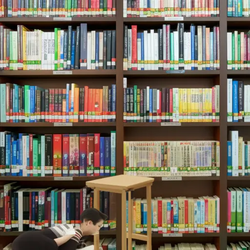 图书馆里有一大批藏书。