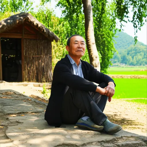 他在乡下过着简单的生活。