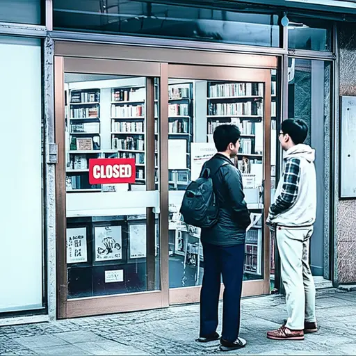 我们到的时候，书店已经关门了。