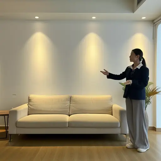 她带我看了她舒适的客厅。