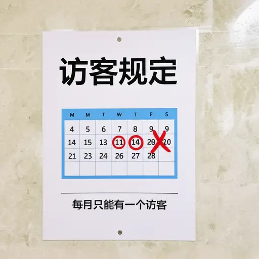 规定仅允许每月一位访客。