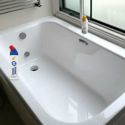 我用漂白剂清洗了浴缸。