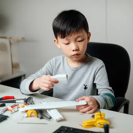 他全靠自己制作了那个模型飞机。