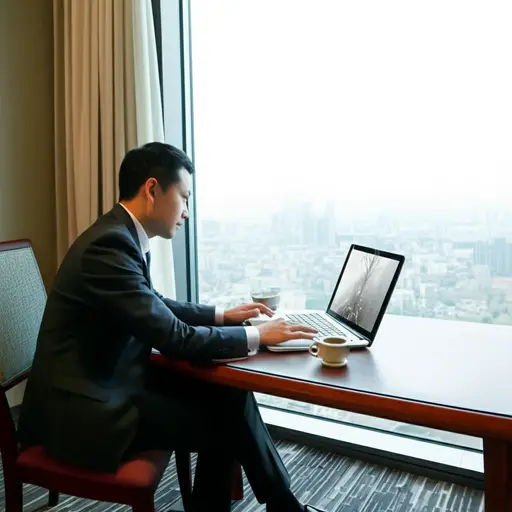 他试图在出差时混合工作和休闲。