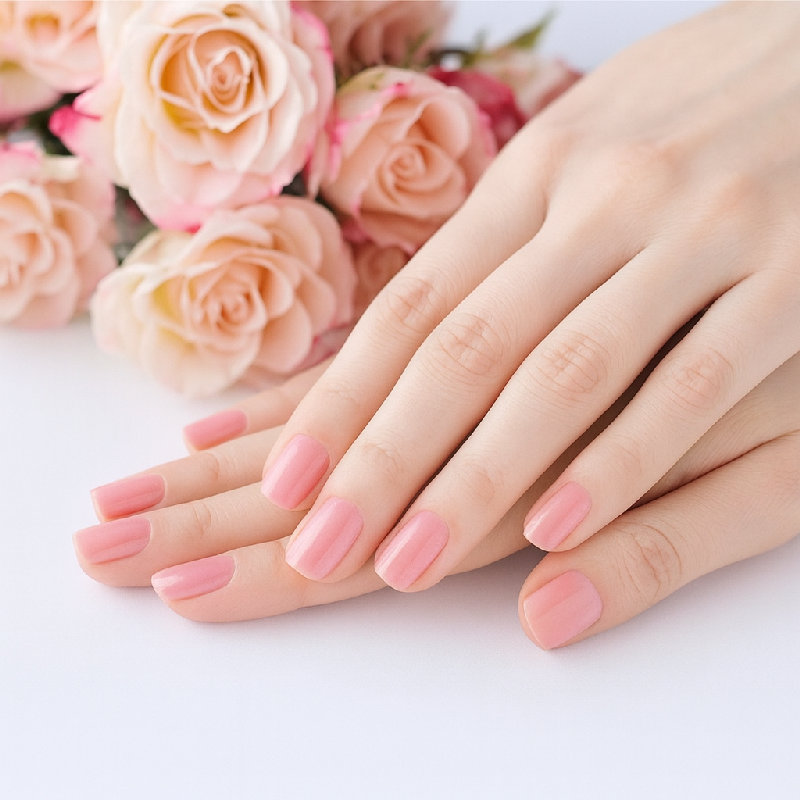 她的手柔嫩而精致，手指修长。