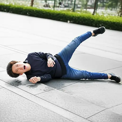 但后来我滑倒了摔了下来。