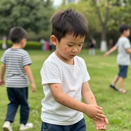 孩子们春天常得水痘。