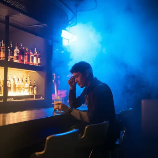 酒吧里的空气烟雾缭绕，我开始眼睛流泪了。