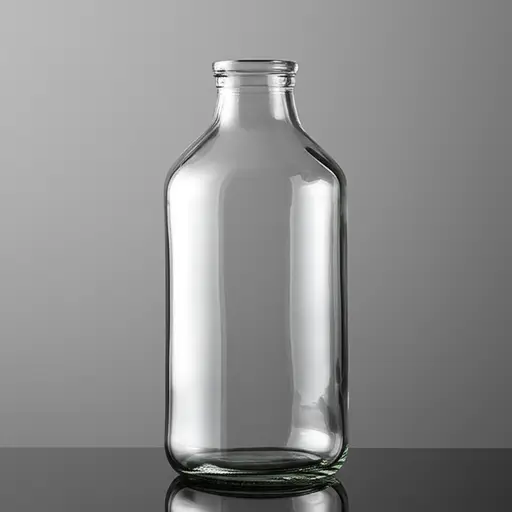 这个瓶子是用透明玻璃制成的。