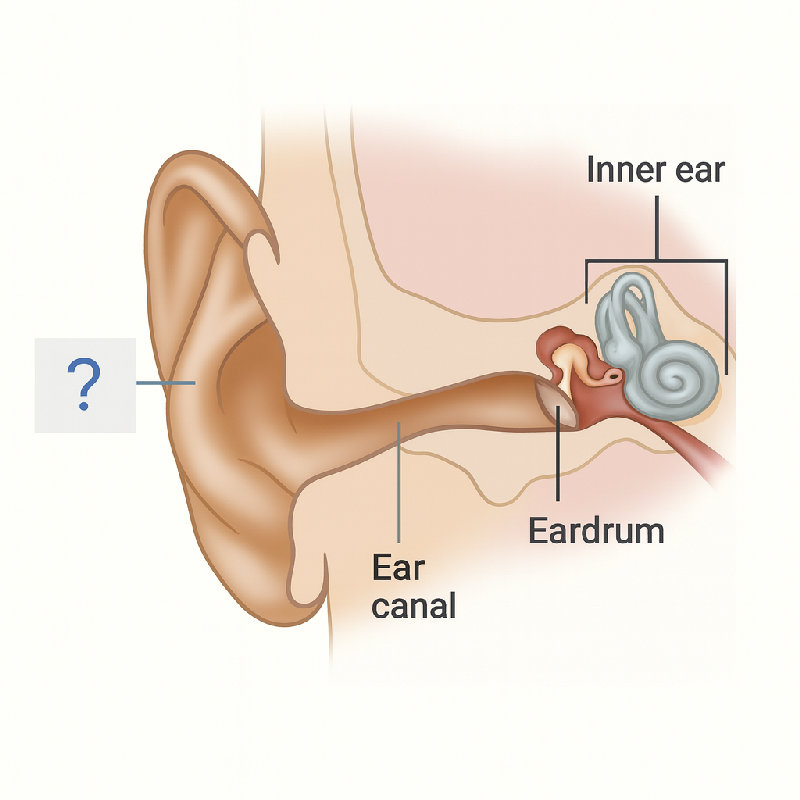 外耳可以帮助收集声音并将其传入耳道。