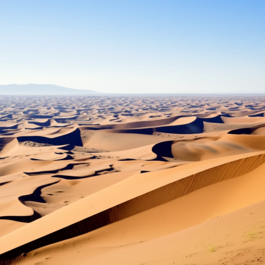 广阔的沙漠一望无垠。