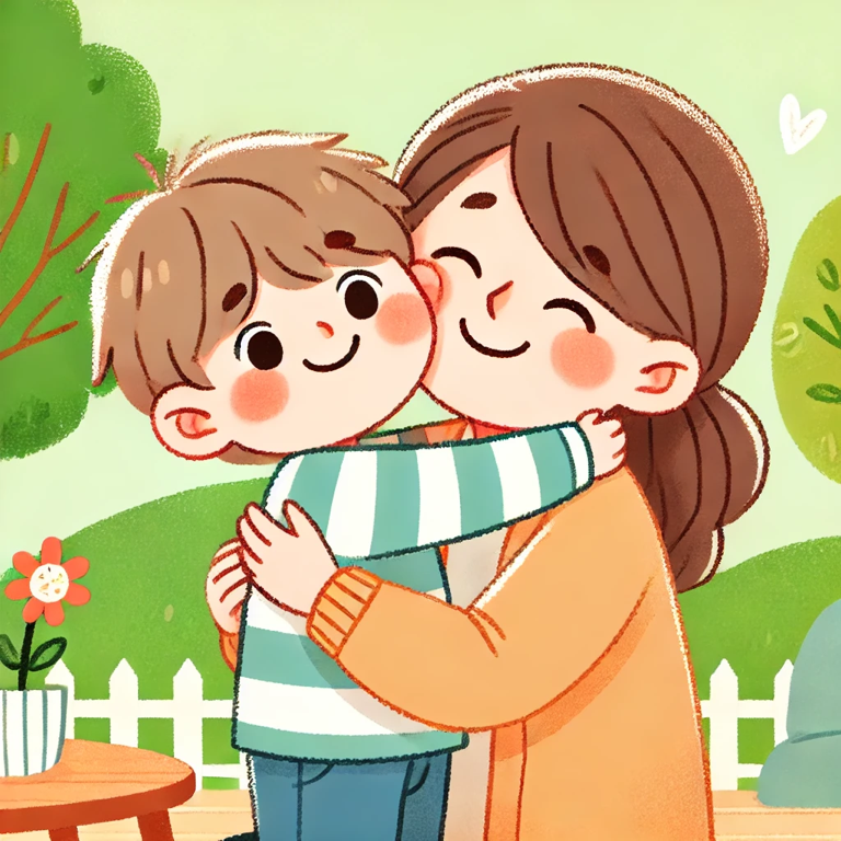 我爱我的妈妈。