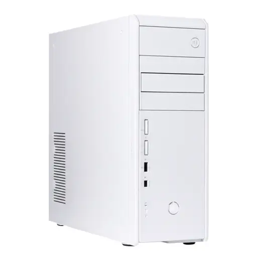 我买的电脑是一台漂亮、新的白色台式机。