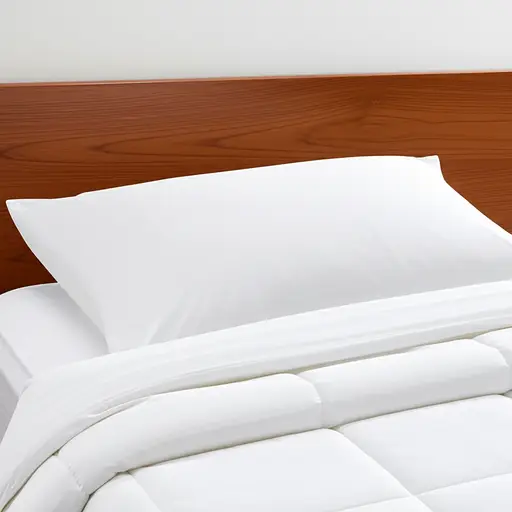 我的床上有一个枕头和一个被子。