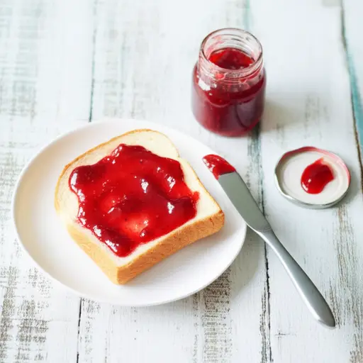 我喜欢在吐司上涂草莓酱。