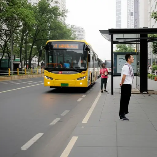 我通常坐公交车上班。