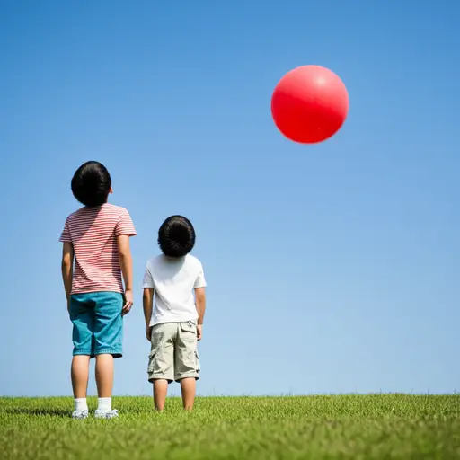 风把气球吹走了，我们看着它消失。