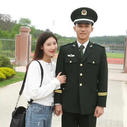 她和军队里的一个人订了婚。