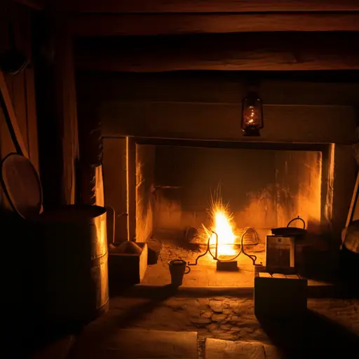 小屋里唯一的亮光来自壁炉旁的那盏灯。