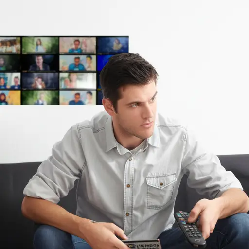 他百无聊赖地翻着电视频道。