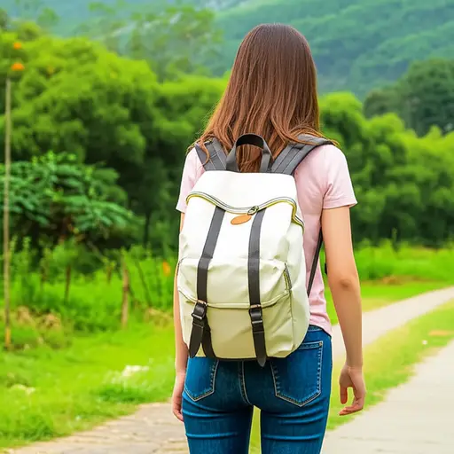 作为一名背包客，她轻装旅行并且预算有限。