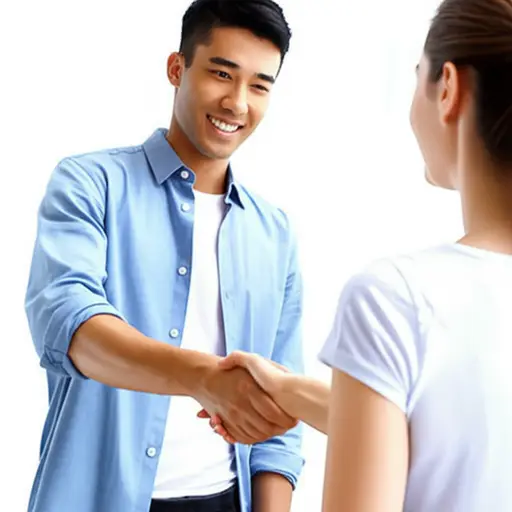 他微笑着和我握手。