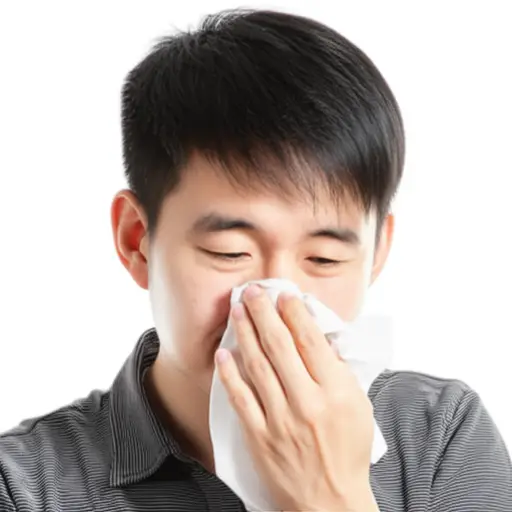 他用一块干净的手帕擦了擦鼻子。