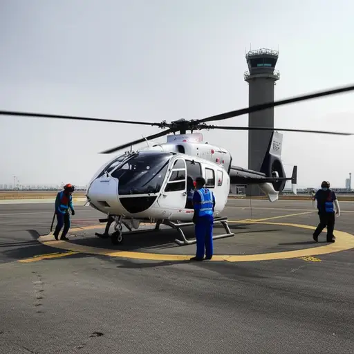 直升机将在五分钟后起飞。