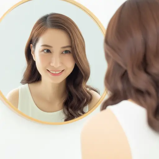 她把头发染成了棕色。