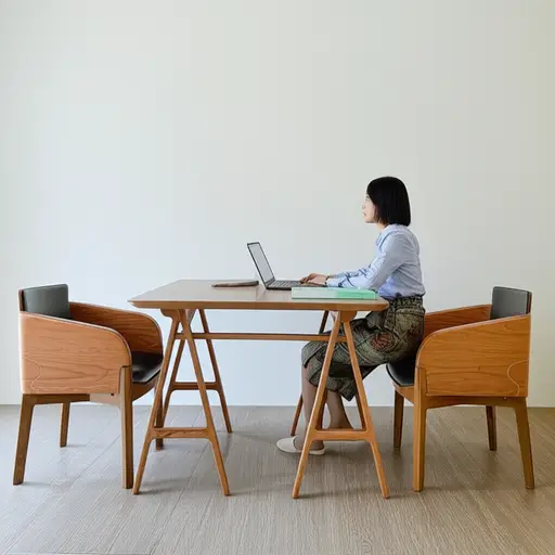 她有一个小办公室，用于私人讨论。