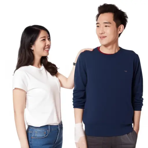 她轻轻地拍了拍他的肩膀。