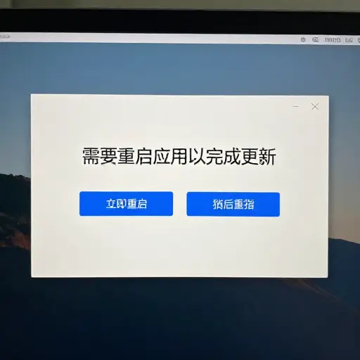 该软件要求你重启应用程序以应用更新。