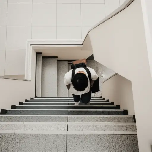 小心台阶，别撞到脑袋。