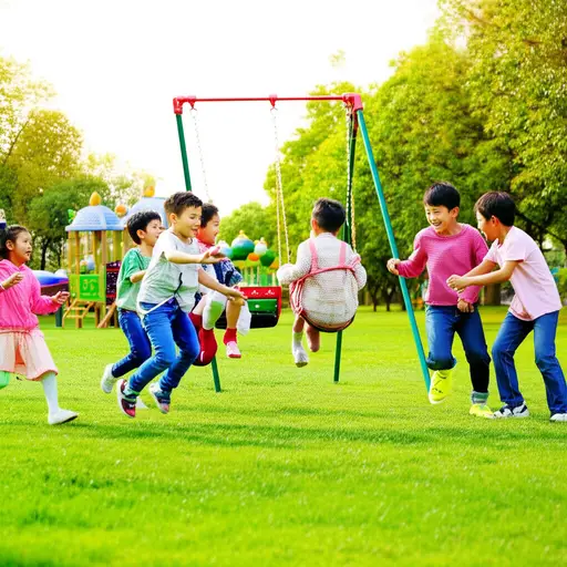 孩子们经常在公园里一起玩耍。