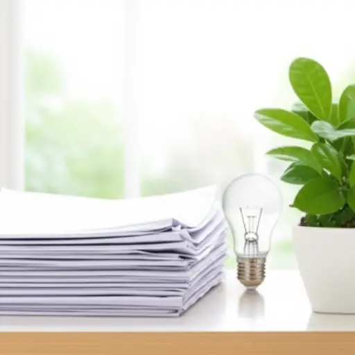 使用回收纸张有助于保护树木和节约能源。