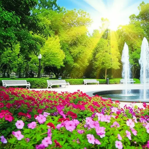 这个公园很大，也很漂亮。