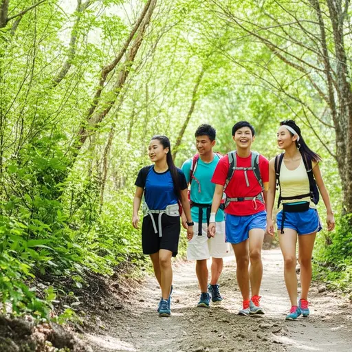 我们周末去爬山。
