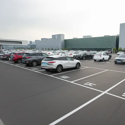 电影院后面有一个很大的停车场。