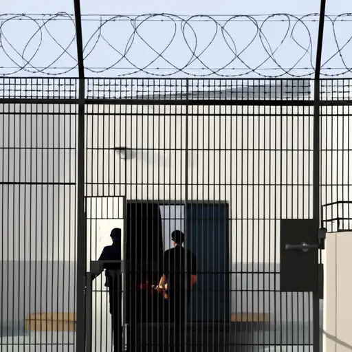 审判后，罪犯被关进监狱十年。