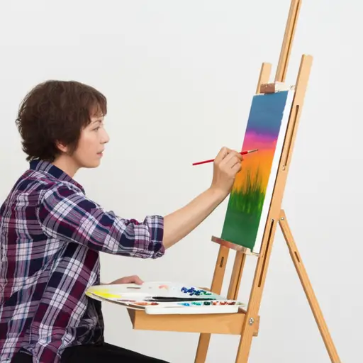 我妈妈是一位艺术家，她画漂亮的画。