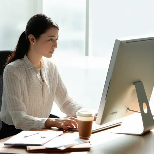 她花了一上午阅读和回复邮件。