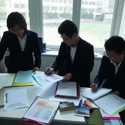 学校的工作人员正在准备新学期的工作。