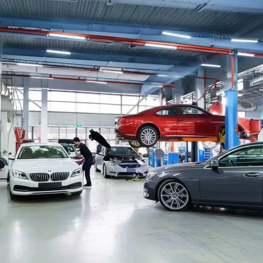 这家车库专门修理高档轿车。