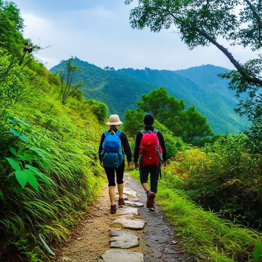 徒步期间，我们可以享受山间的寂静。
