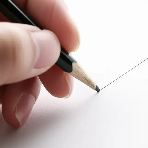 用硬铅笔画细线。