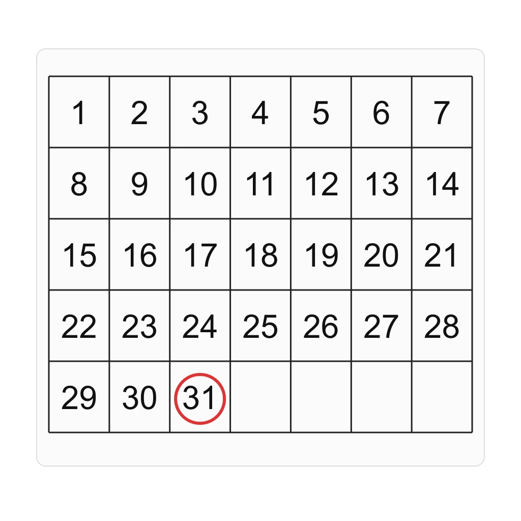 这个月有31天。