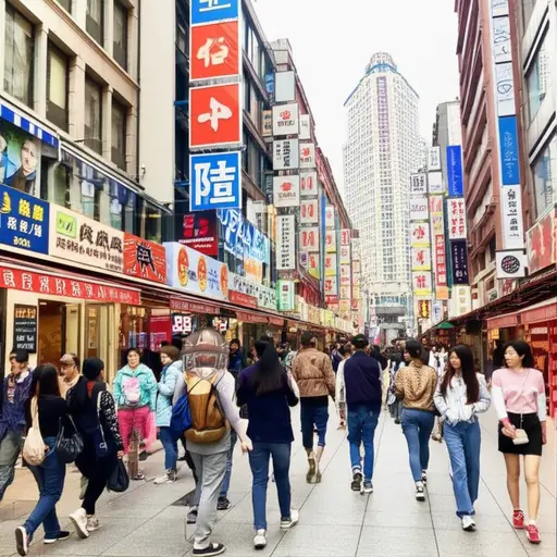 这个街区有很多商店和餐馆。